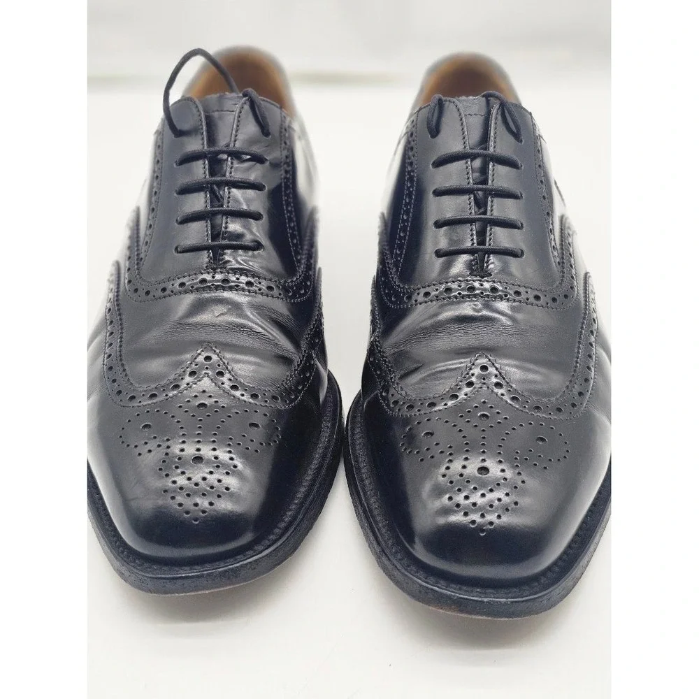 Charles Tyrwhitt Wingtip Brogue Men's Size 9 Black Leather Oxfords Dress Preppy